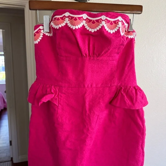 Lily Pulitzer Maybell Pinwheel Hot Pink Strapless Dress - Picture 5 of 5
